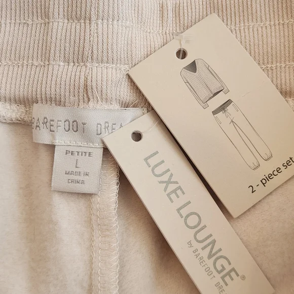 NWT || BAREFOOT DREAMS || Cozychic-Light  and Luxe lounge Set, sz petite lg. - Picture 12 of 12